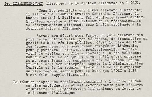 Minutes of first plenary session of the 'Administration Centrale' [Central Board/Council] meeting in Paris, January 1934